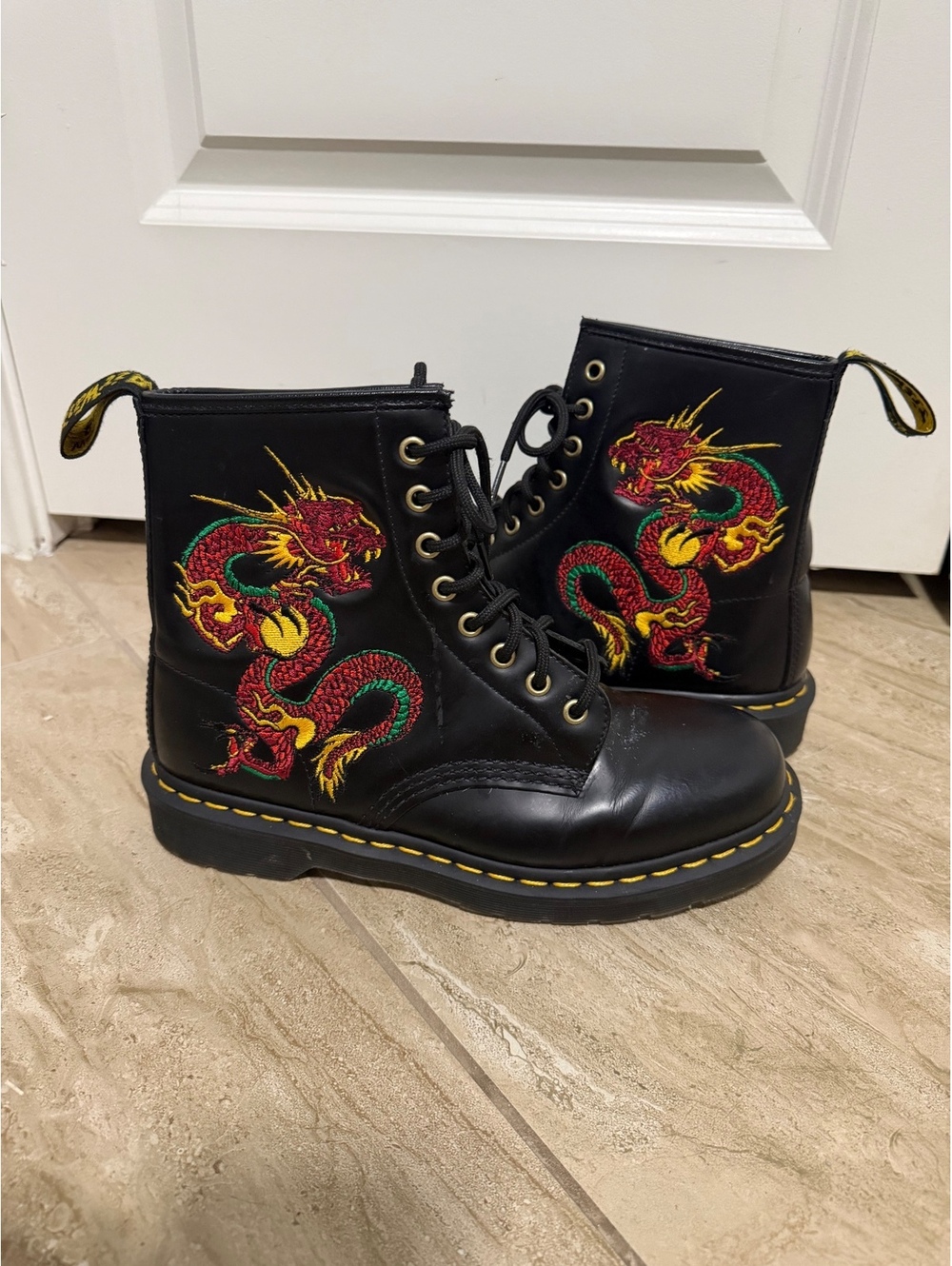 Dr Martens 1460 dragon embroidered boots